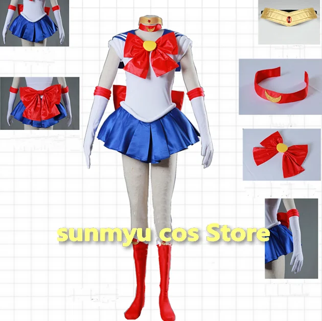 Sailor Dress Costume Cosplay Tsukino Usagi Cosplay tutti i membri uniforme Venus Jupiter Mercury Mars Neptune Saturn Chibi