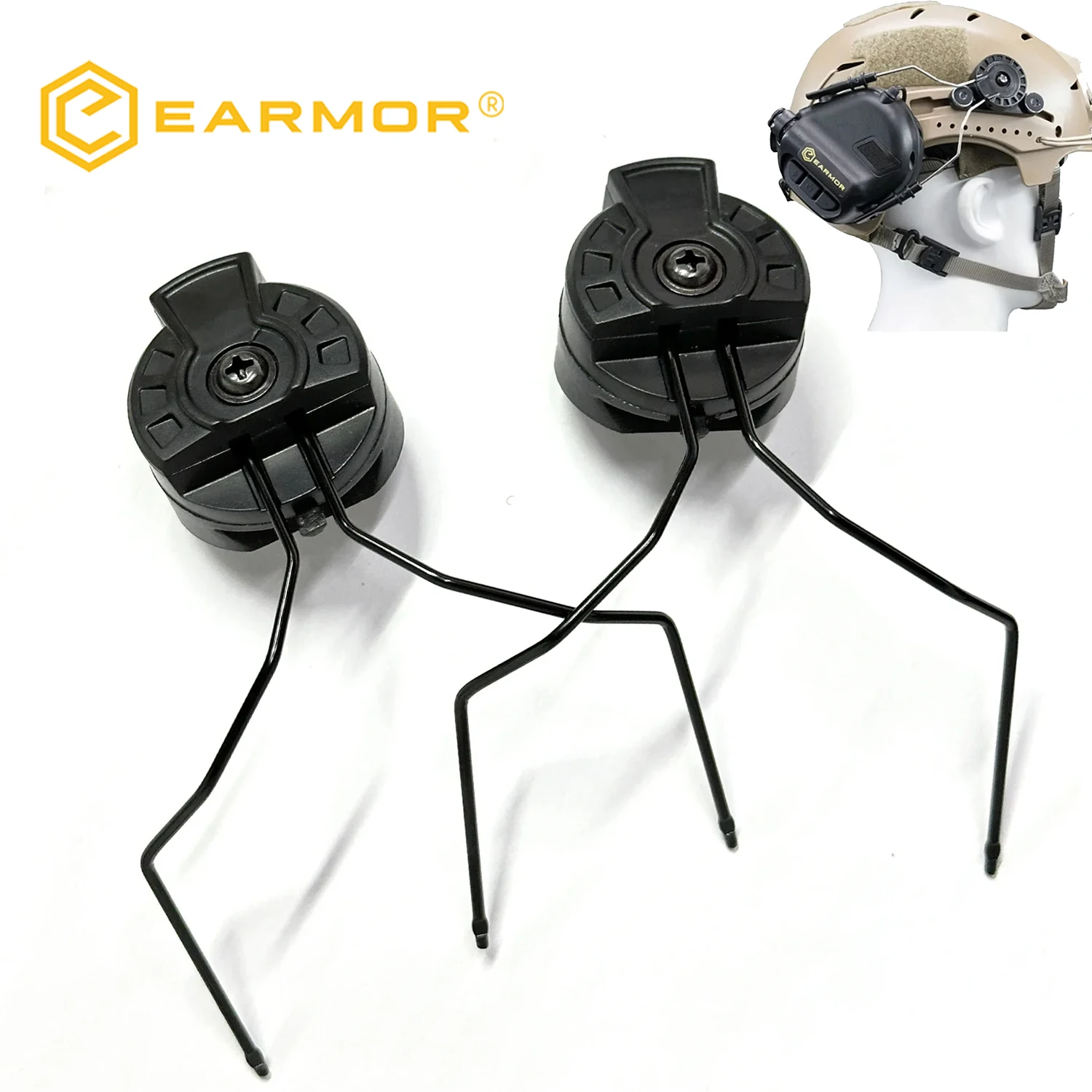 

EARMOR Universal ARC Helmet Rail Adapter - Compatible with Ops-Core FAST Helmet Tactical Headset Shooting Earmuffs