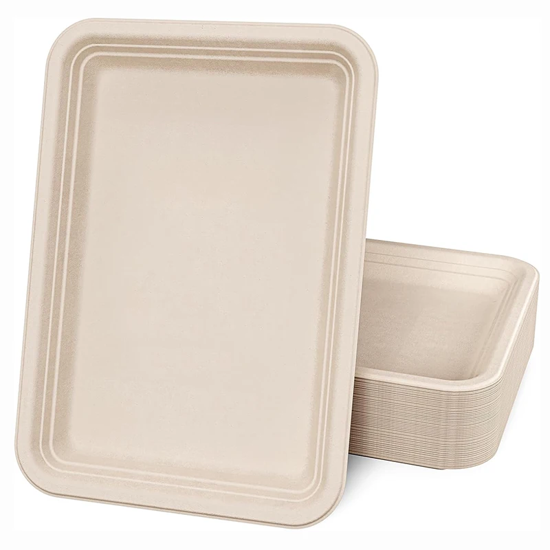 20Pcs Disposable Food Trays, Compostable Large Paper Plates, Platters for Serving Food Turkey BBQ Seafood Party Holiday Feast