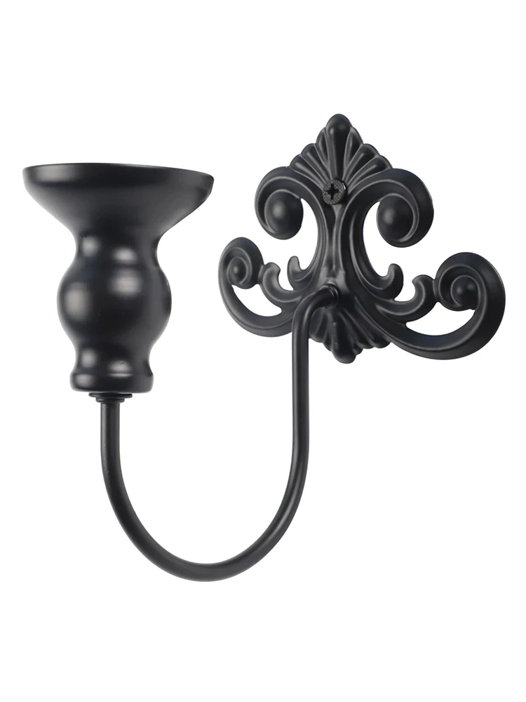 Vintage Iron Wall Mounted Candle Holder Designed to Securely Hold Candles and Enhance Wall Art with Sophisticated Patterns