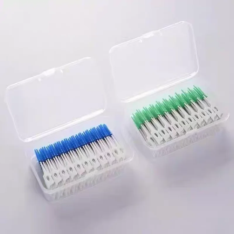 100Pcs/200pcs Interdental Silicone Brush Disposable Dental Floss Toothpick Cleaning Between Teeth Toothbrush Oral Care Tool