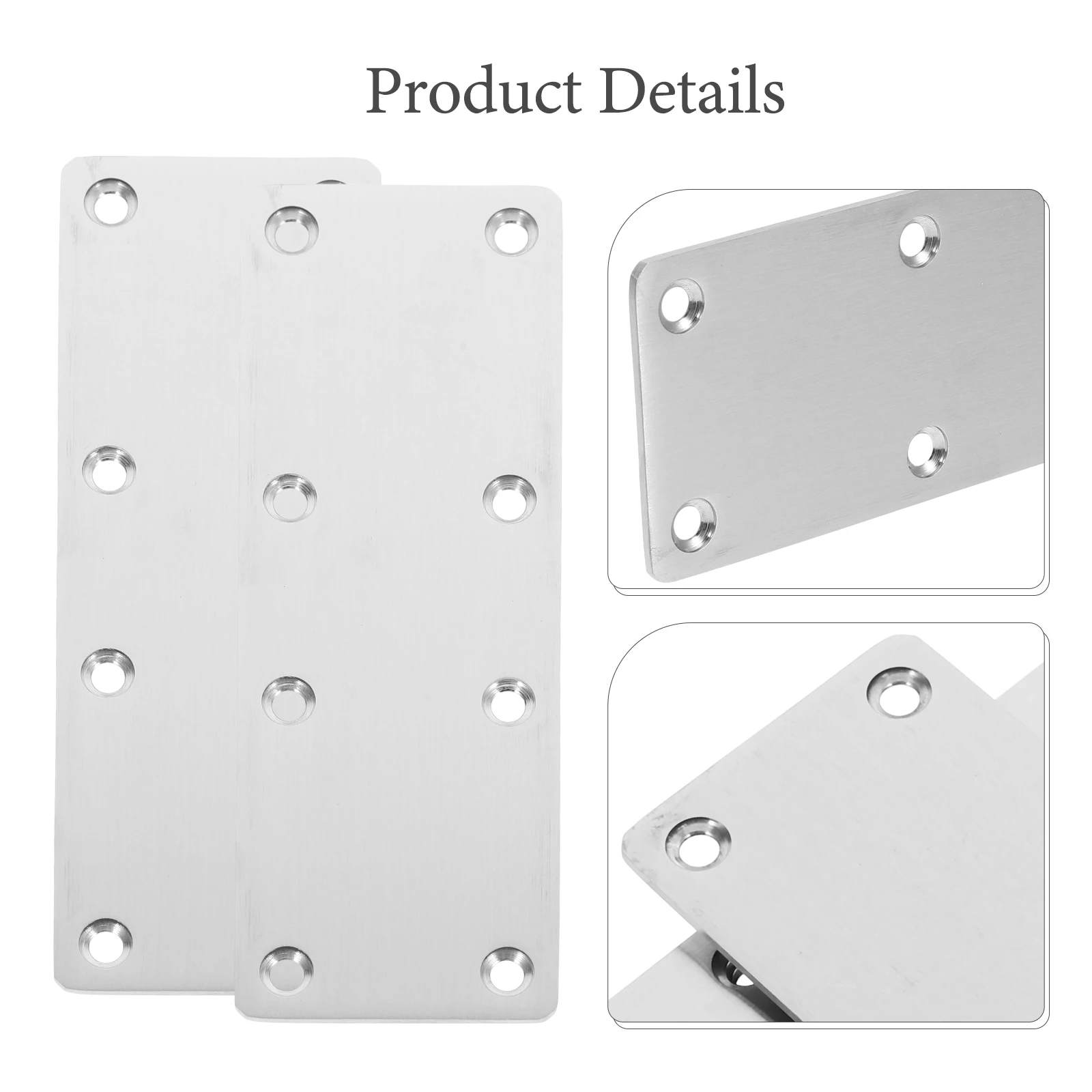 

4pcs Stainless Steel Flat Brackets For Wood Furniture Repair Corner Braces Mounting Hardware Mending Plates Metal Brackets