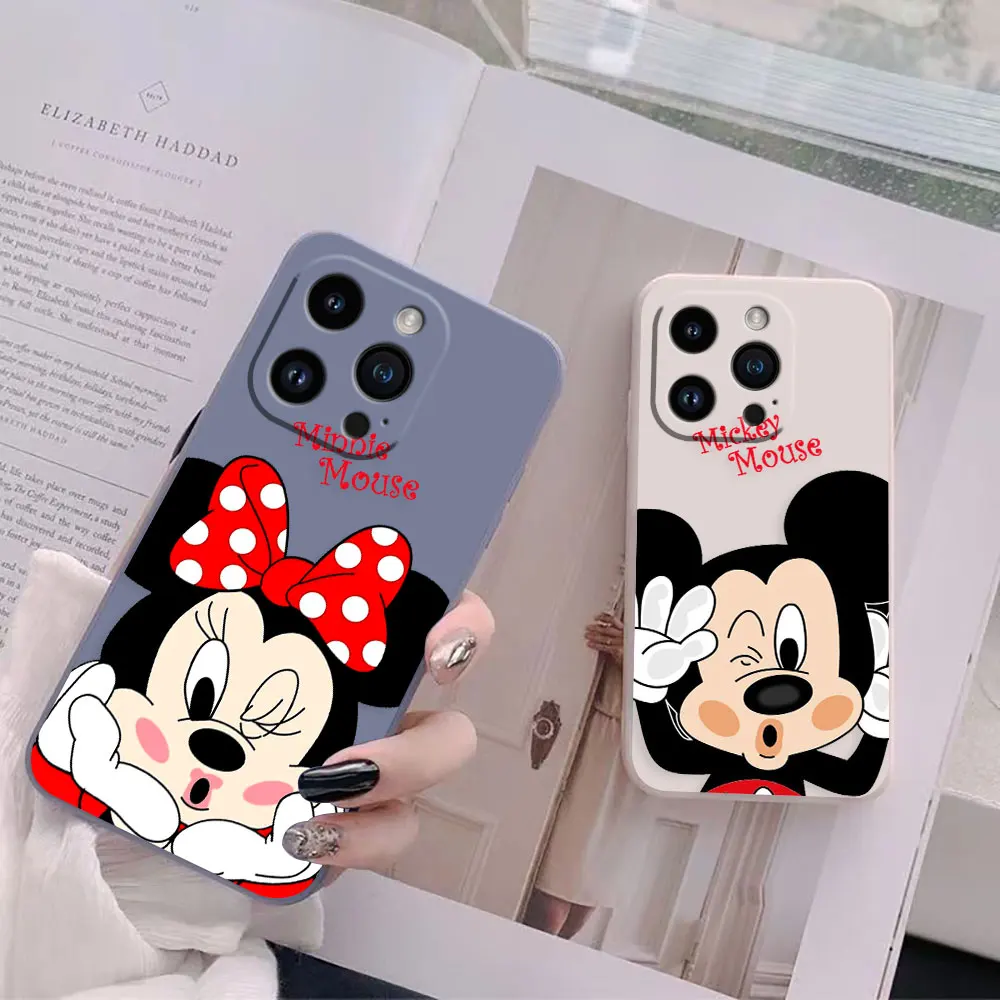 M-Minnie M-Mickey Mouse Phone Case For Apple iPhone 14 13 12 11 Pro XS Max Mini X XR SE 7 8 6 6S Plus Case Funda Cqoue Shell