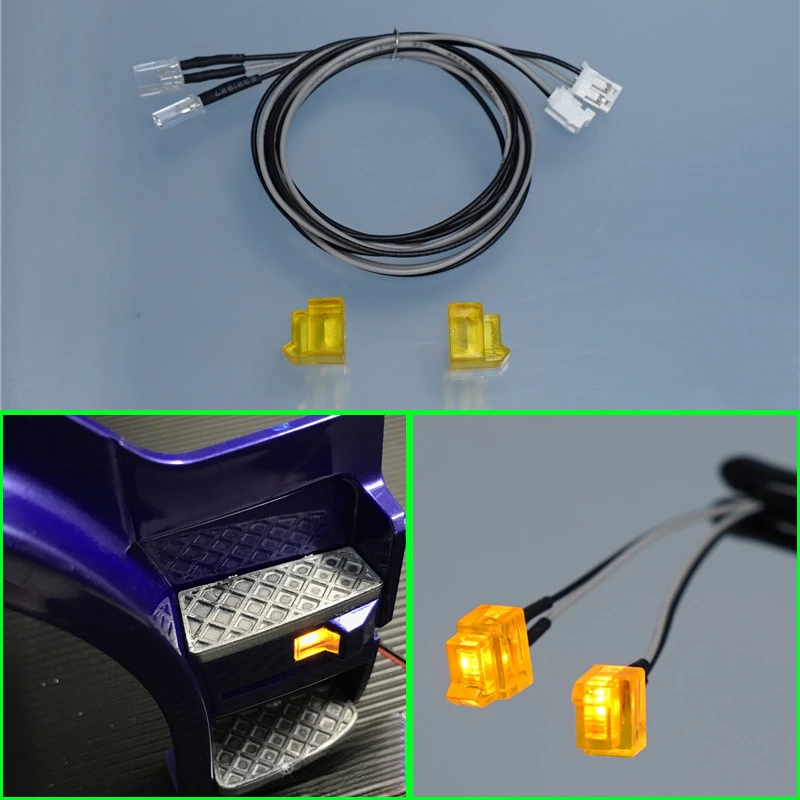 

LED 1 Pair Foot Pedal Cornering Lamp Upgraded Parts for 1/14 Tamiya RC Truck Scania R470 R620 Diy Parts Toys