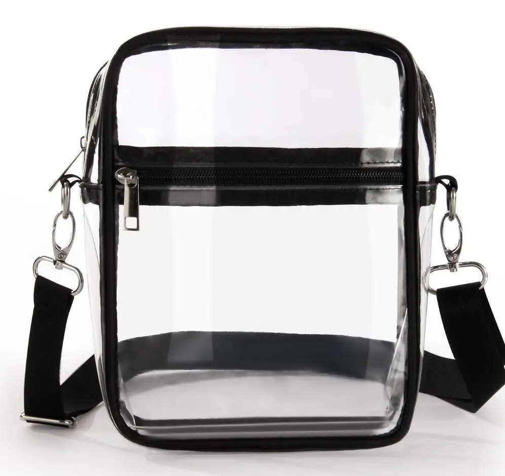 Bolsa Crossbody Transparente para Mulheres, Bolsas De Ombro Claras, Zipper Bag