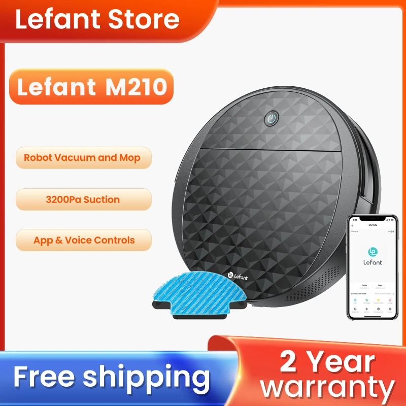 LEFANT M213S Robot Vacuum Cleaner and Mopper, 3200 Pa Suction, 150 Minutes, Automatic Charging Robot , App/Alexa Control