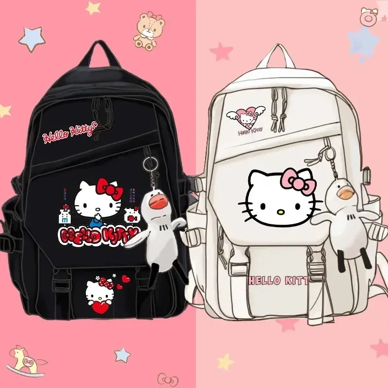 Большая вместительная сумка Hello Kitty, милая школьная сумка Sanrio для учеников, милый мультяшный мини-рюкзак для девочек и мальчиков