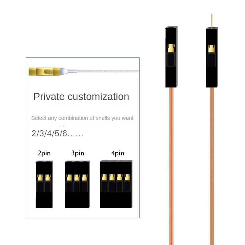 22AWG 19 コア高温耐性デュポンワイヤー 2.54 ミリメートルメス/オスコネクタ純銅酸 & アルカリ耐性ケーブル