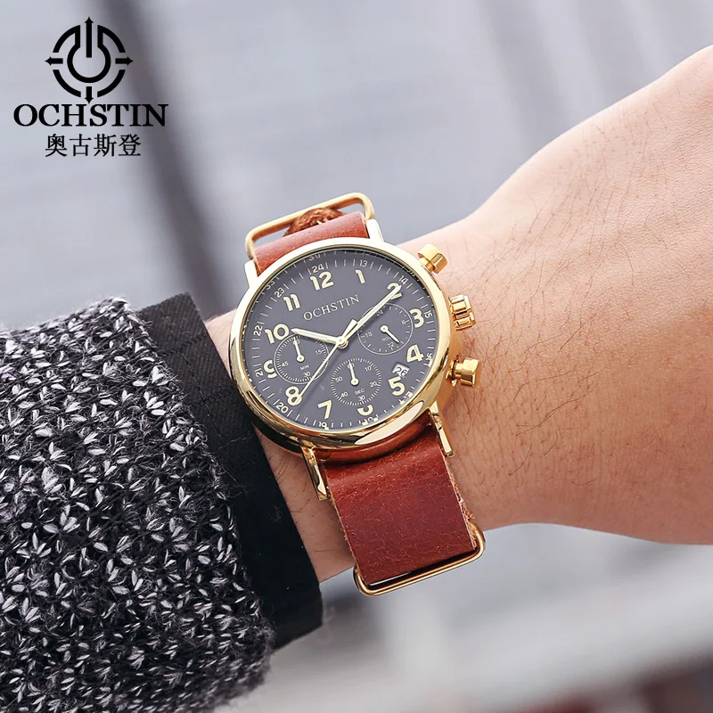 Ochstin New 2024 Fashion and Trendy Navigator Series Multi functional Quartz Movement Watch Men\'s Quartz Watch