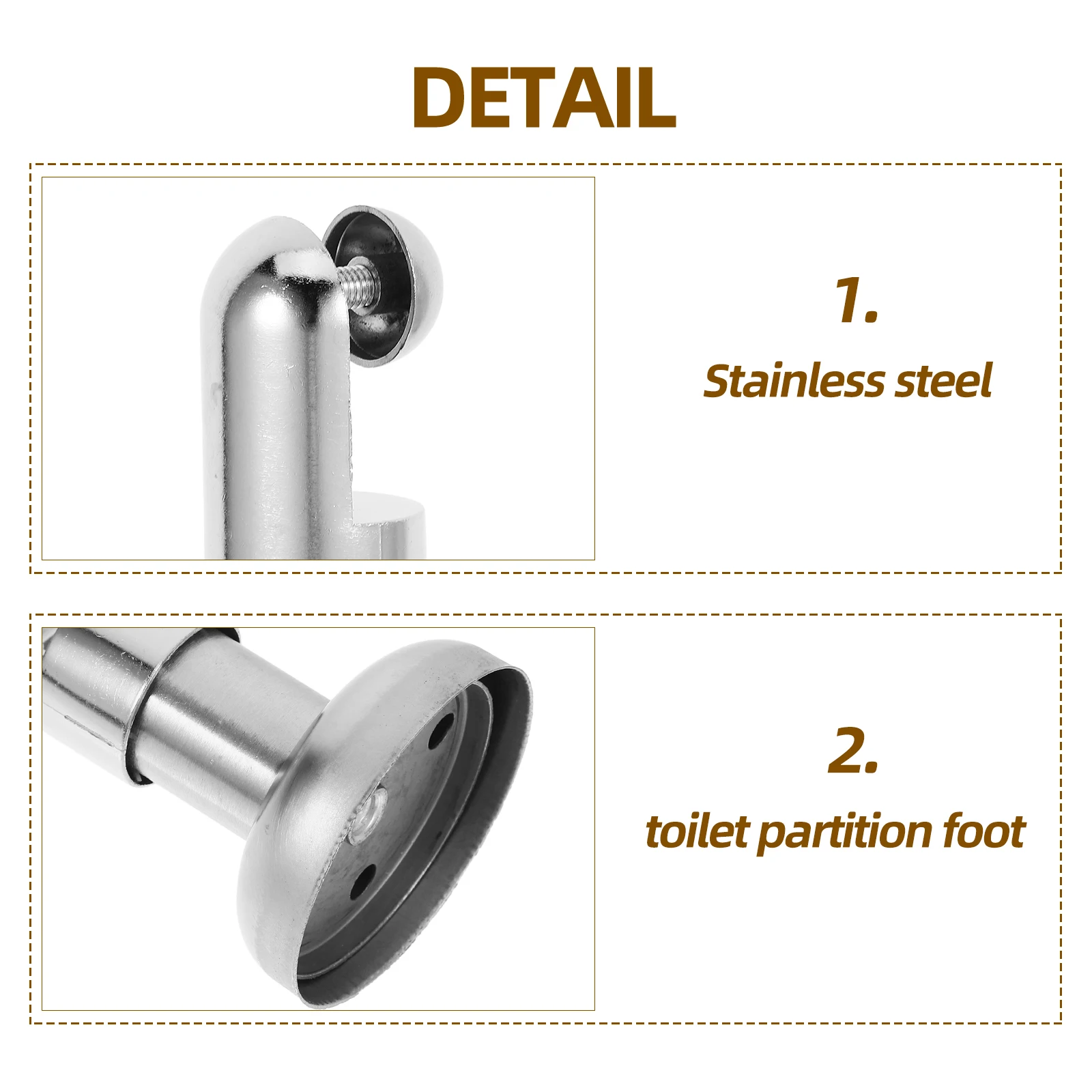

4pcs Stainless Steel Restroom Holder Sturdy Toilet Support Bathroom Hardware Public Sanitary Room Accessory Support Foot