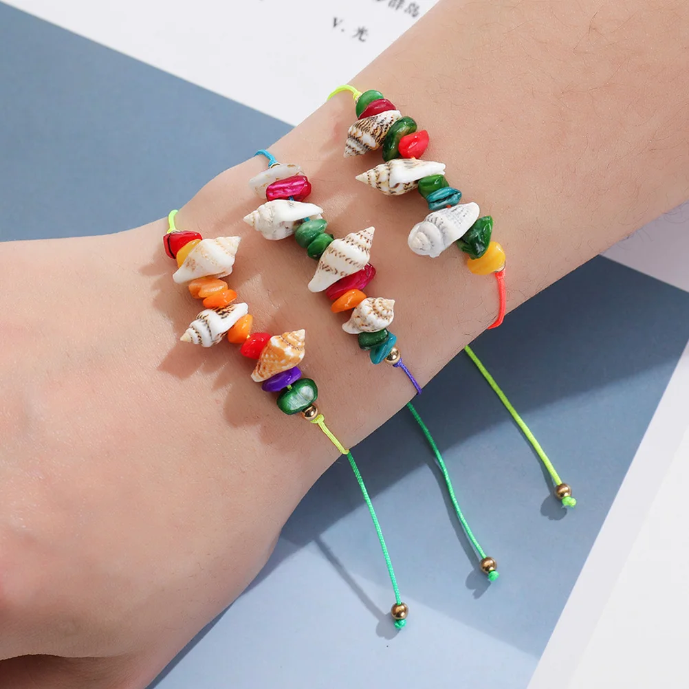 

12pcs Shell Bracelet Adjustable Beach Jewelry For Women Girls Minimalist Lightweight Daily Wear Pack