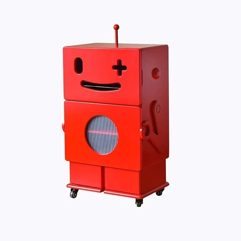 Creative mobile robot storage side cabinet, sofa living room display cabinet