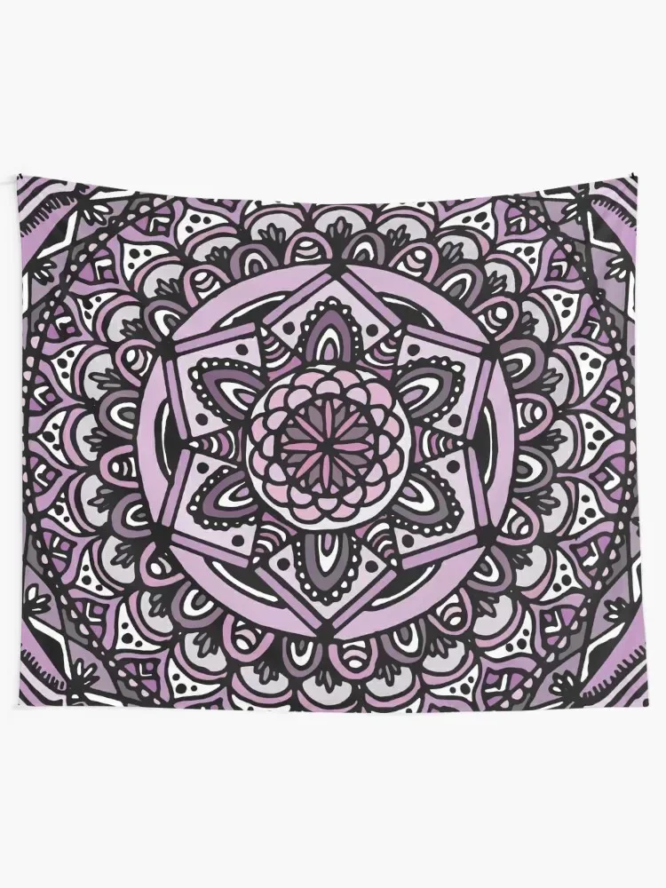 Mandala - Black Line, Purple Tapestry Aesthetic Room Decor Cute Decor Anime Decor Room Ornaments Tapestry