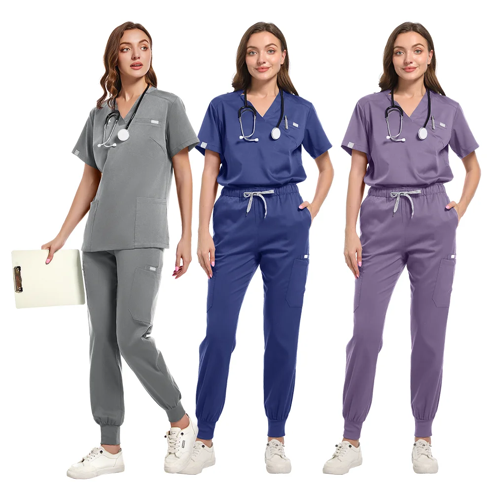 Veelkleurige Scrubs Uniform Korte Mouw Tops + Broek Verpleging Vrouwen Dierenwinkel Arts Medische Chirurgie Werkkleding Set