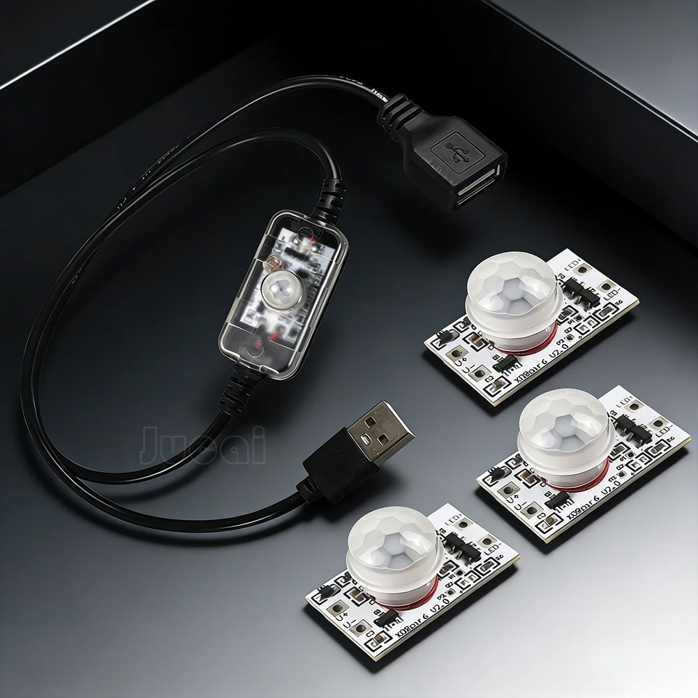 

Датчик движения PIR 12В с датчиком освещенности, регулируемым углом обнаружения и задержкой 30 секунд для автоматического управления освещением