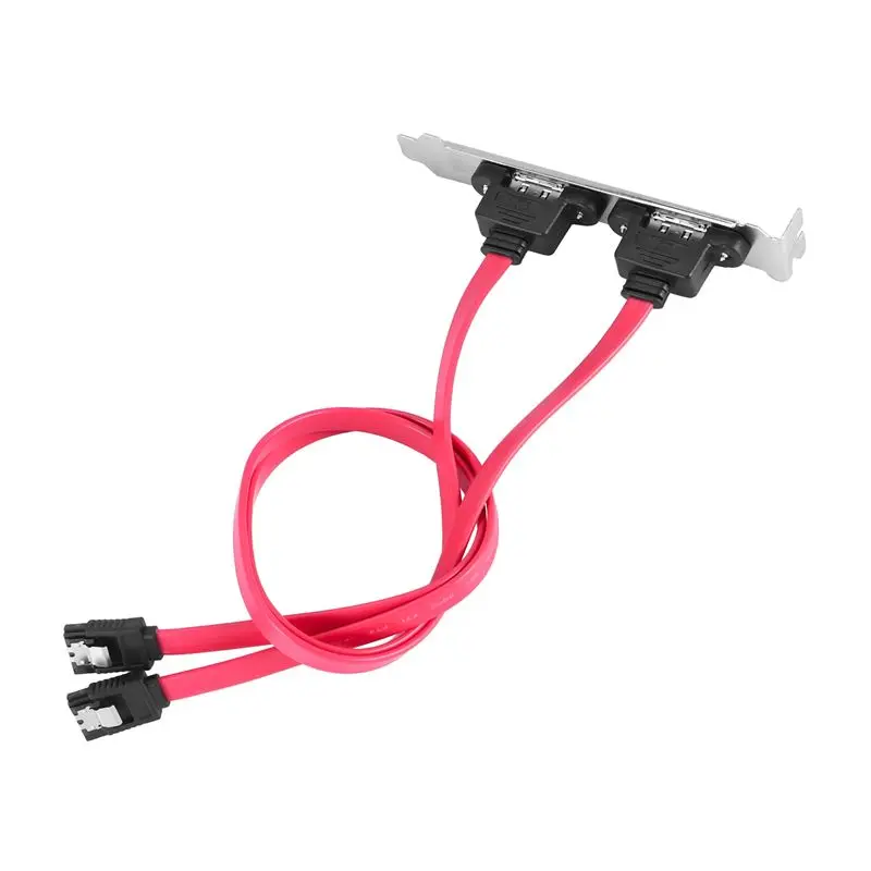 Compatible Dual Port SATA Serial ATA Cable to ESATA Bracket Adapter Cable