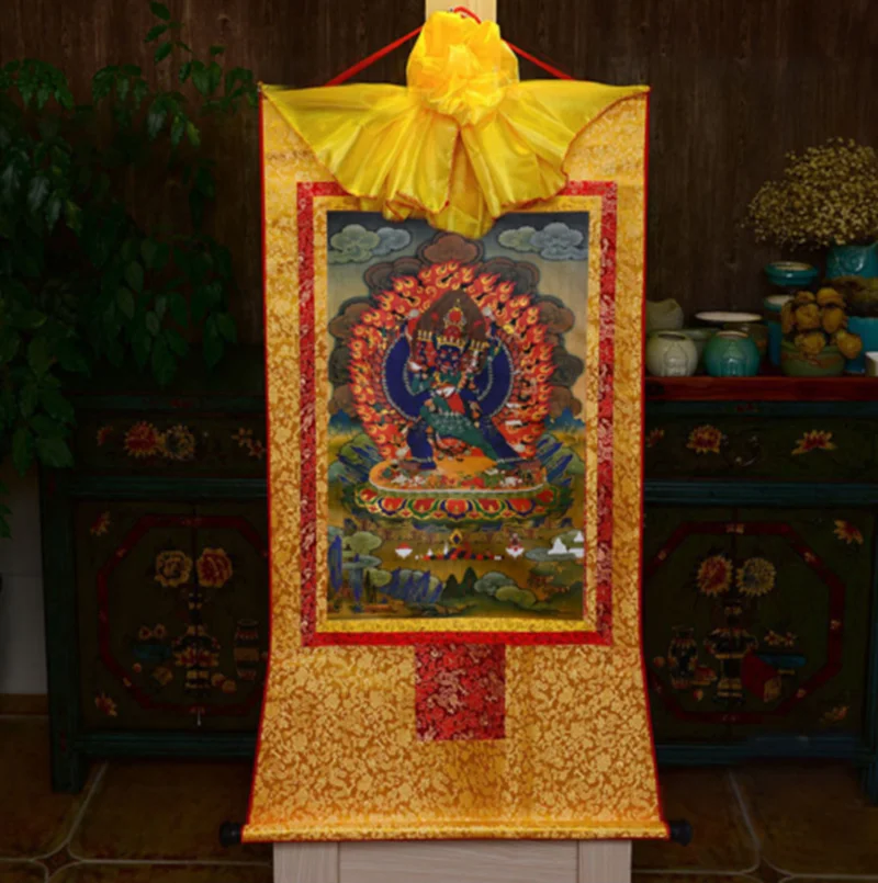 Buddhism Yamantaka Buddha Buddha Print Silk Gild Thangka Thanka Buddhism Yamantaka