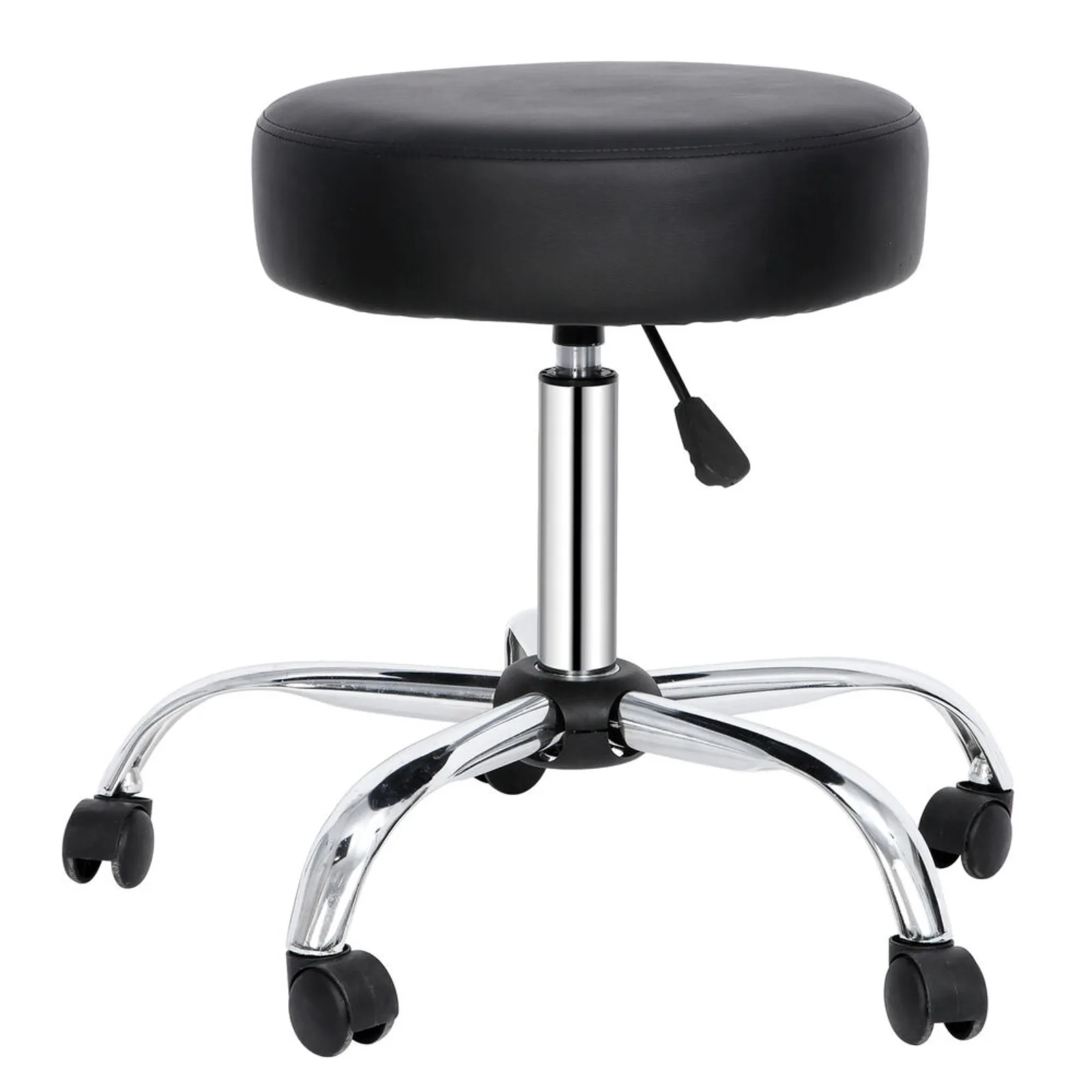 US 2PCS Adjustable Multi-Purpose Drafting Spa Bar Rolling Stool with Wheels Black
