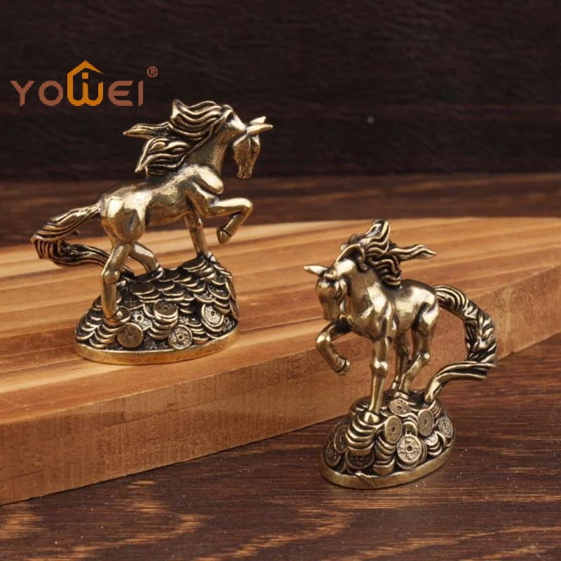 Latest Brass Zodiac Horse With Money Horse Ornaments Desktop Decoration Crafts Ornaments Antique Bronze Animal Miniature Model