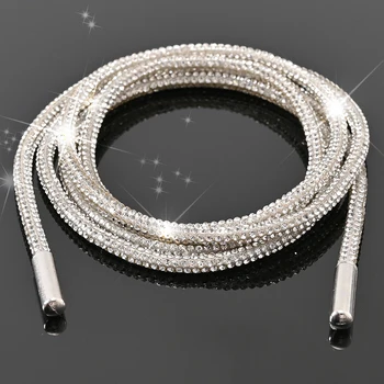 1 paire/2 pièces strass chaussure dentelle luxe diamant lacet chaîne lumineuse croix tressage sangle bricolage cordon