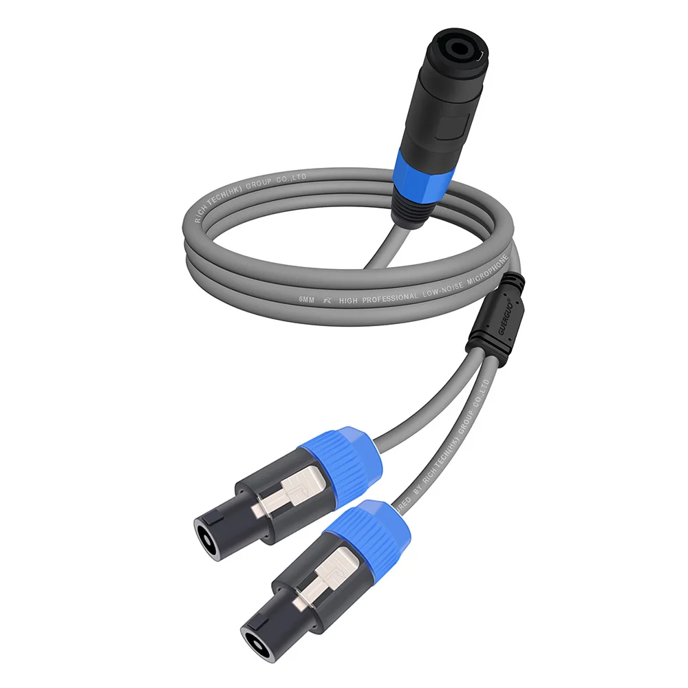 Professional Female/Male To Dual Male/Female Audio Cord,Speakon to Speakon Splitter DJ Speaker Cable with Twist Lock Connection
