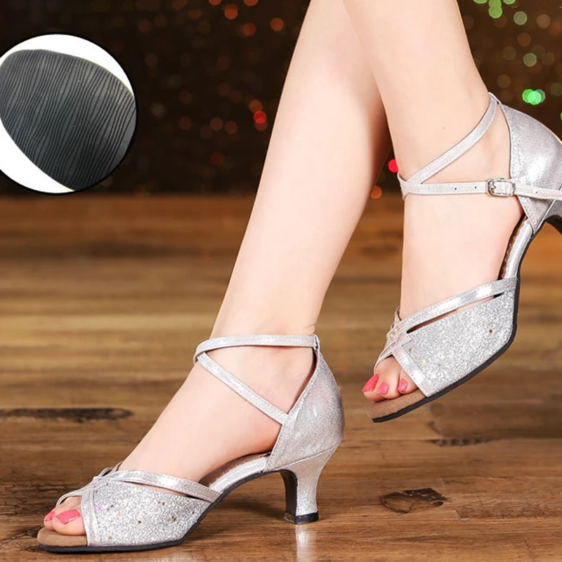 Women Dance Shoes Latin Girls Modern Tango Ballroom Dance Shoes Ladies High Heel Soft Sole Dancing Shoes Checkered Shoes