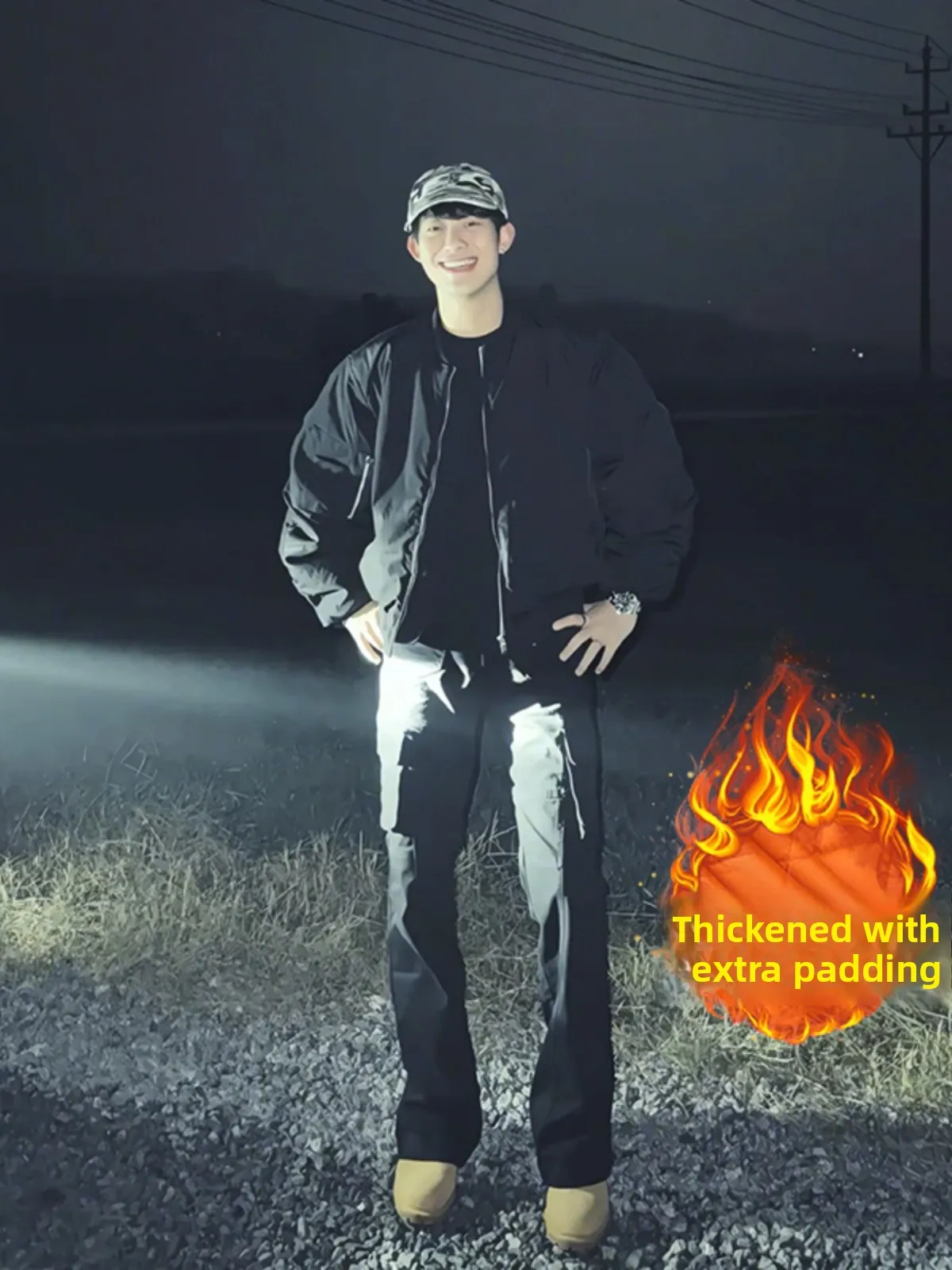 

Куртка-пилот в американском стиле, хлопковое пальто, мужская утепленная черная куртка в бейсбольном стиле, теплая повседневная свободная зимняя куртка