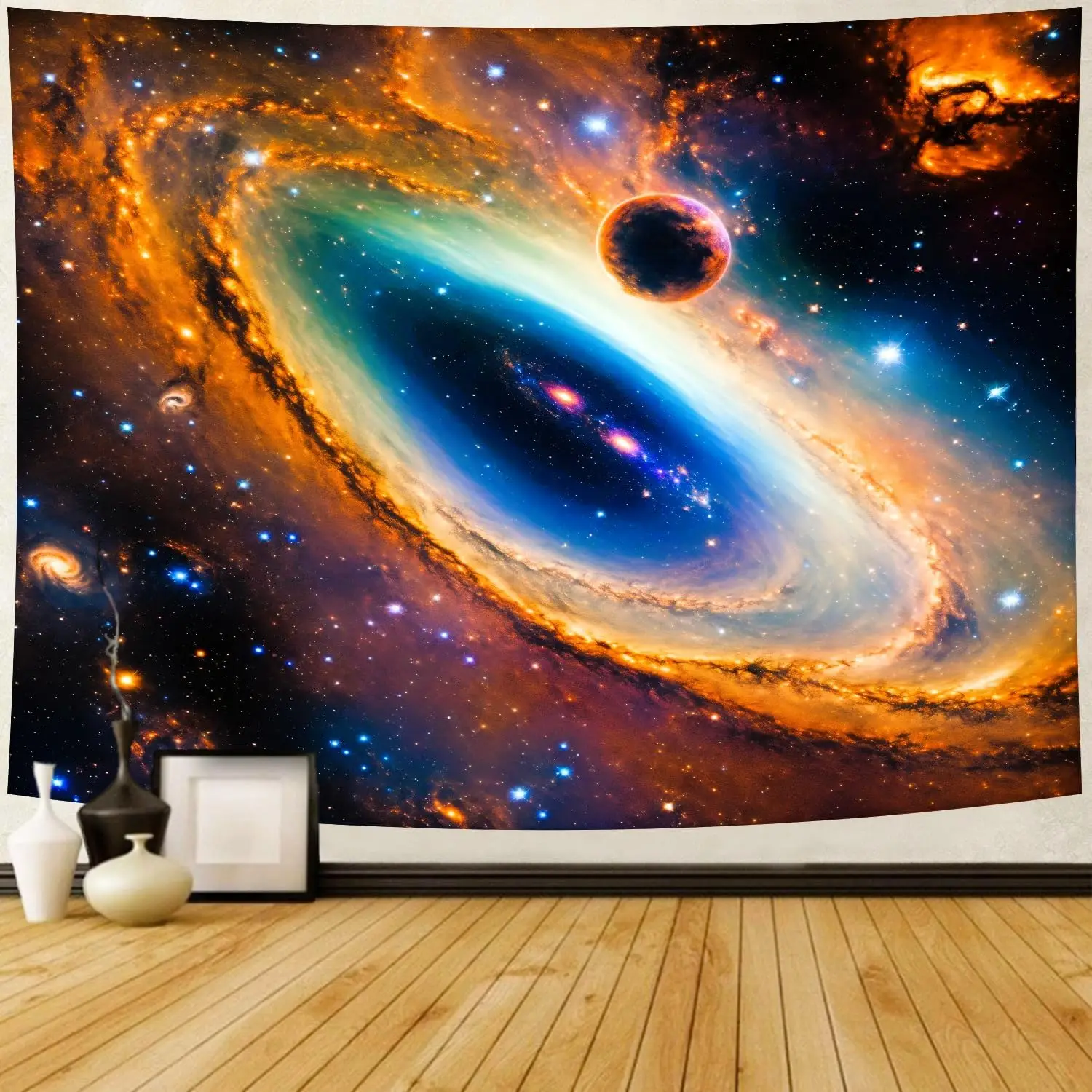 

Galaxy Tapestry Spiral Universe Planet Starry Sky Wall Hanging Tapestry Outer Space Cosmic Nebula Psychedelic Headboard For