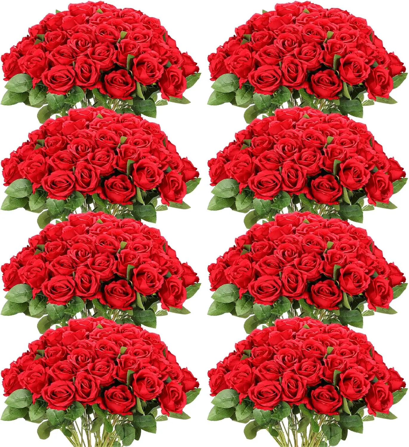 

120 Pcs Artificial Roses Bulk, Long Stem Fake Flowers Bouquet, Lifelike Silk Rose for Wedding Party Centerpieces Decor