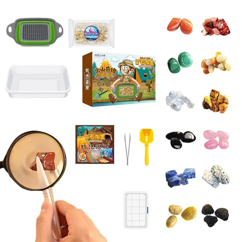 

Gemstone Dig Kit Gem Digging Science Kit Mining Science Activity Gift Sets Educational DIY Toys For Age 6 Girls Boys Children