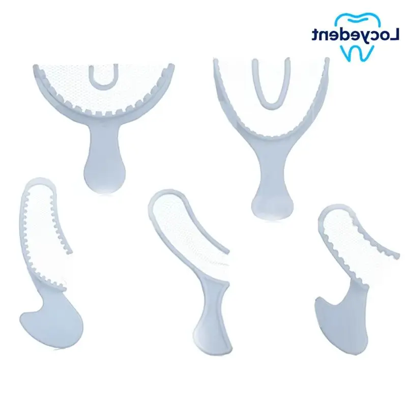 Dental Bite Impression Trays Kit Teeth Registration with Rigid Plastic Frame Non-Tear Mesh Disposable Tray for Oral Health Care