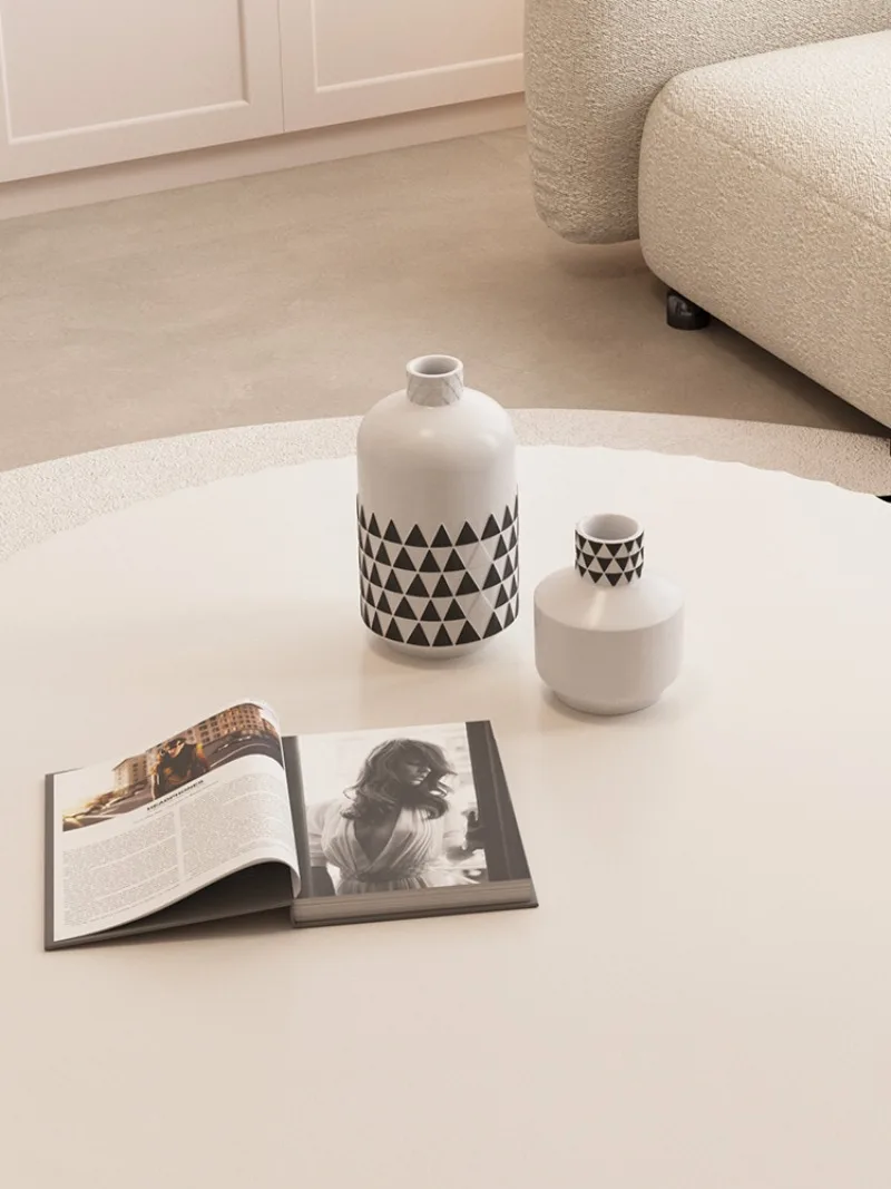 طاولة القهوة الفرنسية كريم الرياح طاولة القهوة الرجعية غرفة المعيشة المستديرة طاولة صغيرة بسيطة شقة صغيرة المنزلية #4