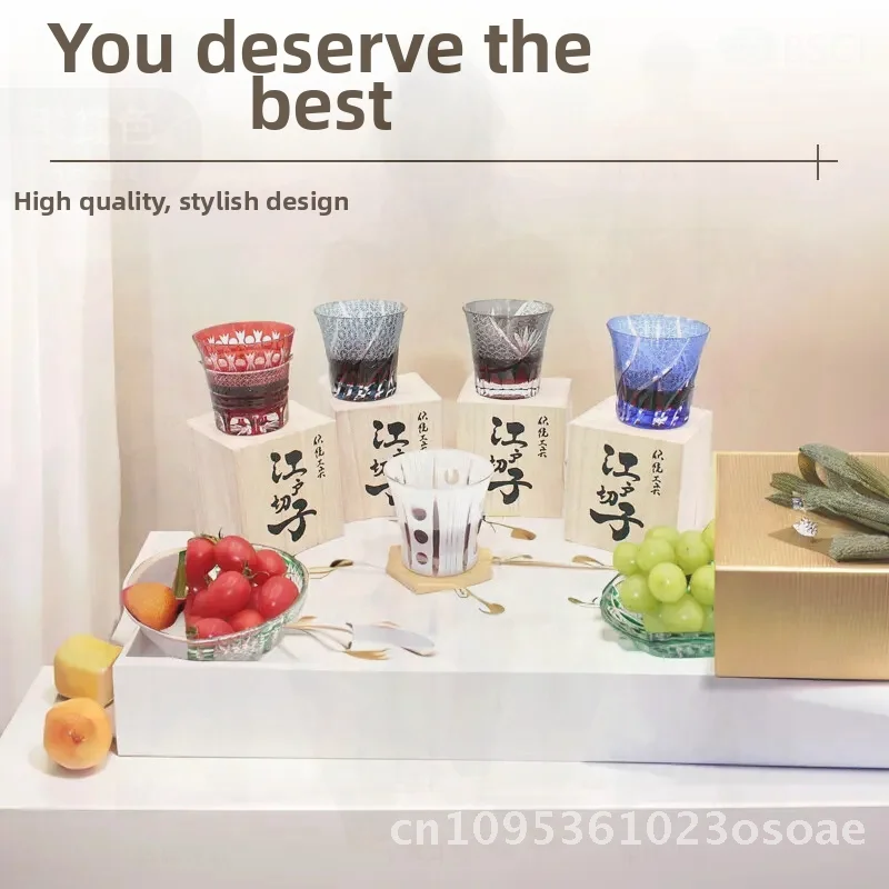 

Edo Cheko Toyo Sasaki Япония Виски Бокал для вина Кристалл Красный Синий Черный Чернила Хрустальное Стекло Подарочный Свет Роскошный Ретро Стиль