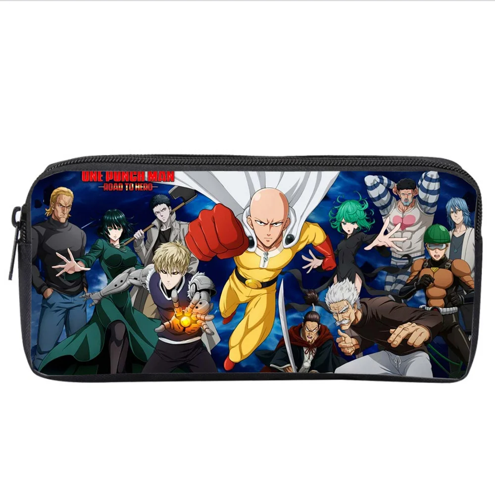 Women Cosmetic Case Makeup Bag anime ONE PUNCH-MAN Pencil case Kids Student cartoon Pencil Bag teenager Zipper Handbag