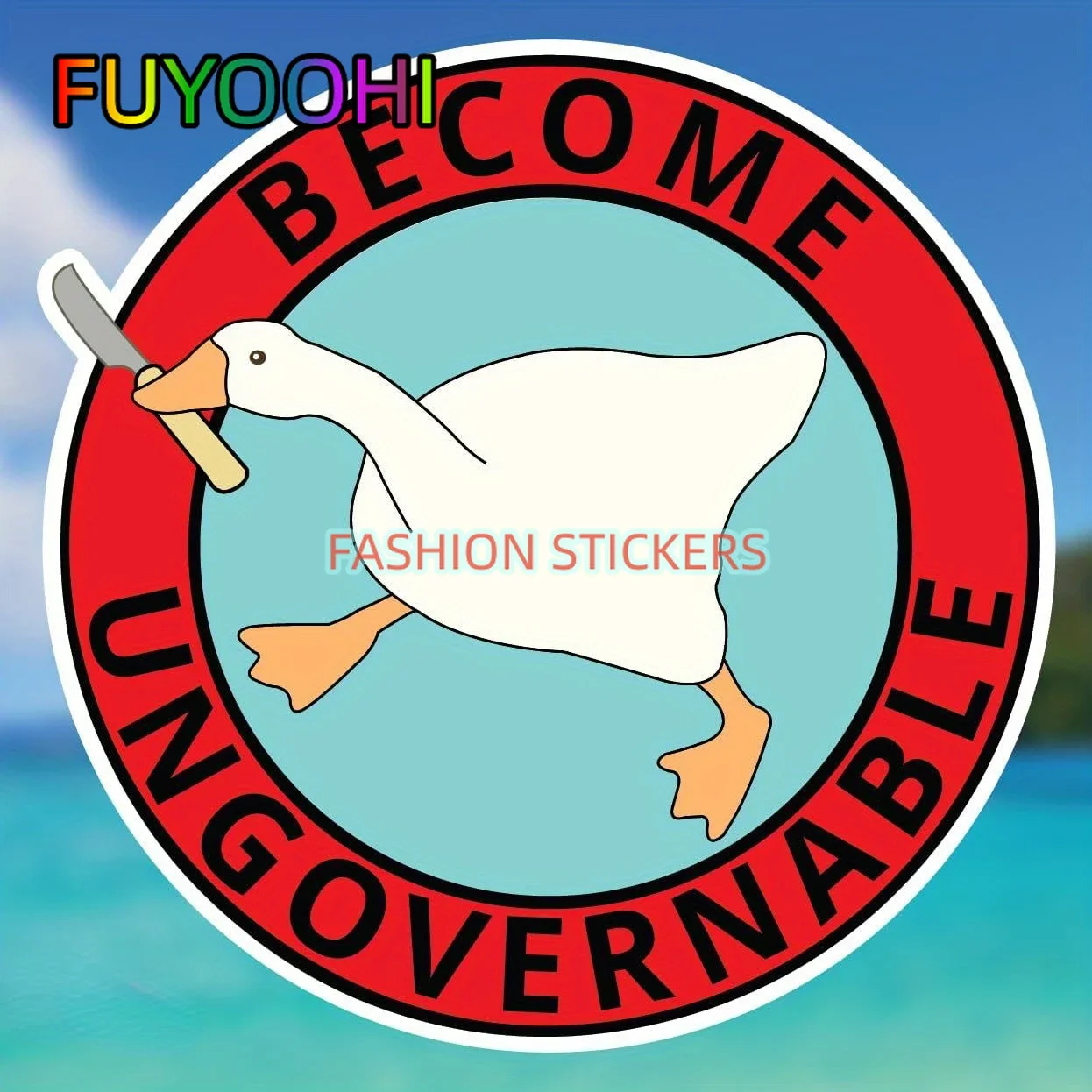 

FUYOOHI Become Ungovernable Goose с наклейкой на нож, виниловая наклейка Meme Goose, идеально подходит для автомобилей, мотоциклов, ноутбуков и многого другого