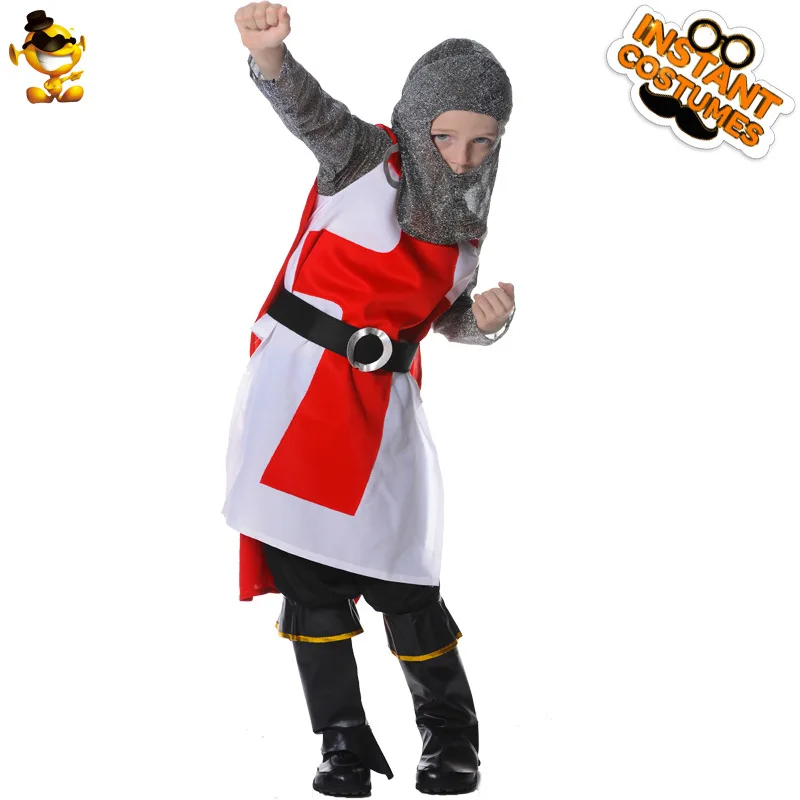Halloween Little Boy Children's European Crusader Soldier Stage Performance Costume Party Role-Playing Costume