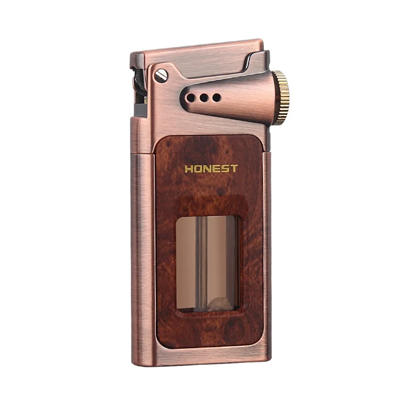 HONEST Creative Kerosene Lighter Metal Transparent Large Capacity Oil Retro Lighter Gift Box Smoke Accesoires