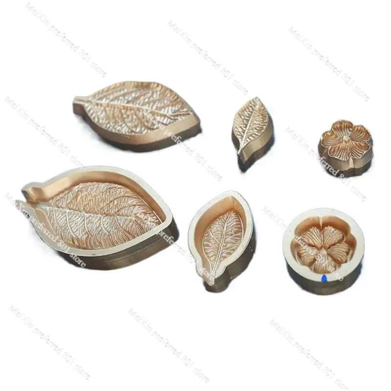 Pyrographic Device Copper Leaf Mould Rose Leaves Pressing Die Heating Mold Dyeing Cloth Flowers with Matching Materials