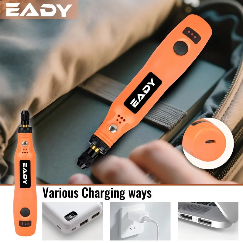 USB Cordless Rotary Tool Kit – Mini Electric Drill for Metal Polishing, Model Making, Acrylic Carving, Woodworking Engraving - view 5