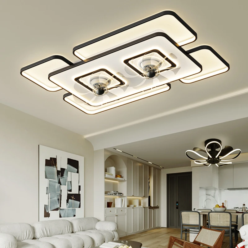 Modern ceiling lamps bedroom folding Ceiling fan ceiling fan with led light and control ceiling lamp for living room lighting