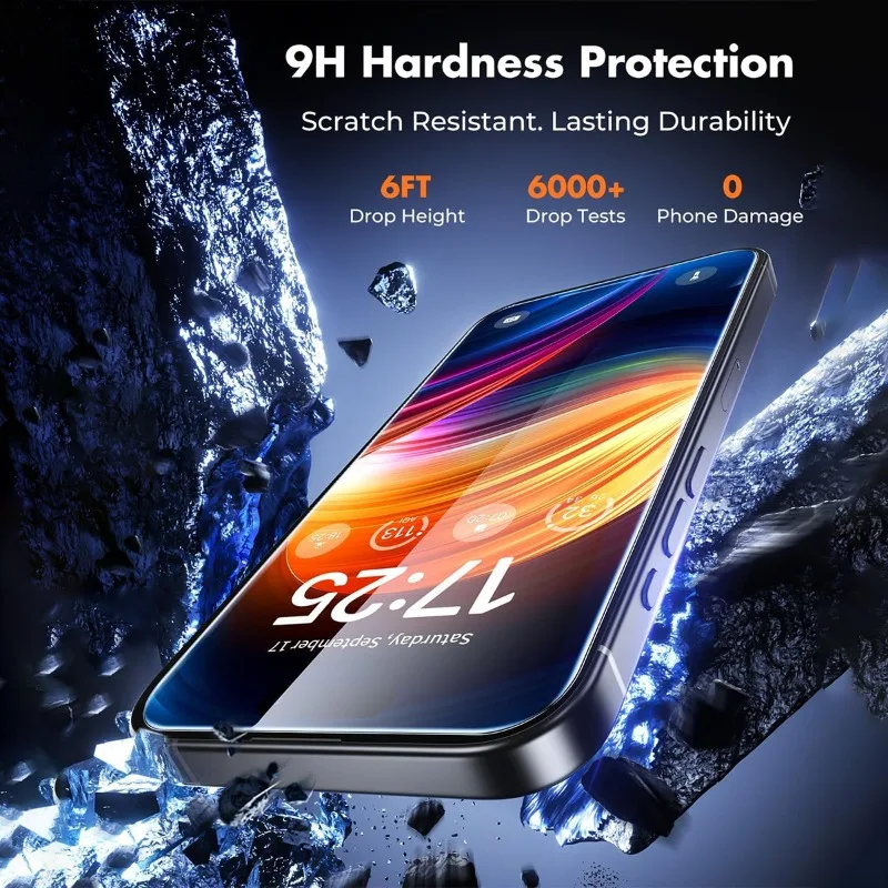 3 عبوات من الزجاج المقسى الشفاف عالي الدقة لهاتف آيفون 17 16 15 14 Pro Max 13 12 11 Pro واقي شاشة صغير لهاتف آيفون XR XS زجاج هوائي #2