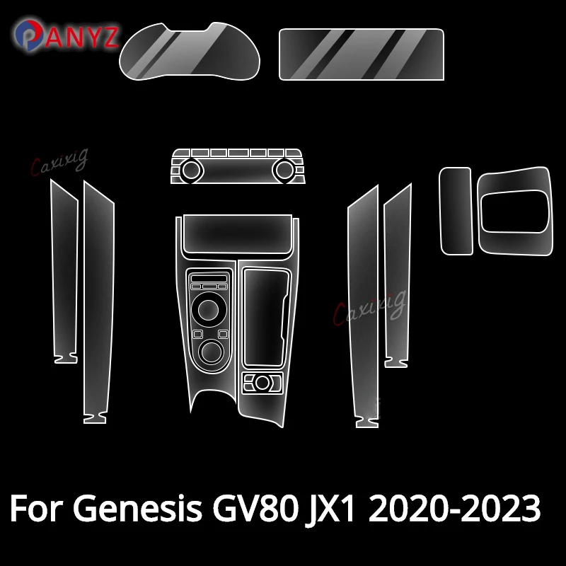 For Genesis GV80 JX1 2023 2022 2021 2020 Gear Panel Center Console Navigation Car Interior Film TPU Anti-Scratch Sticker Protect