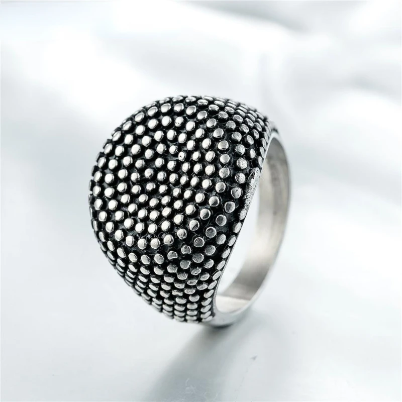 Turkish Personality Retro Simple Polka Dot Men's Ring 2022 New Original Design Cold Wind Ring High-end Simple Accessories