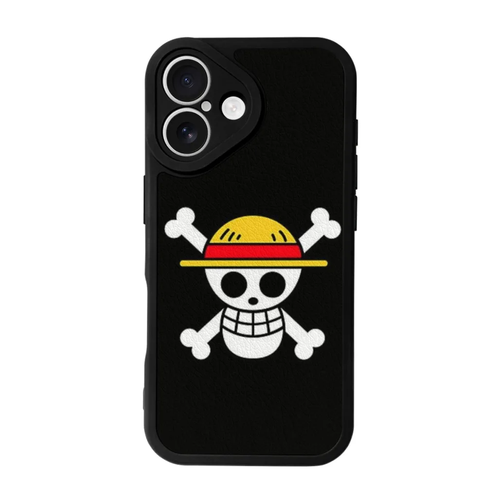 

Phone Case For iPhone 16 Pro Max Silicone Skin Case One Piece Luffy Skull