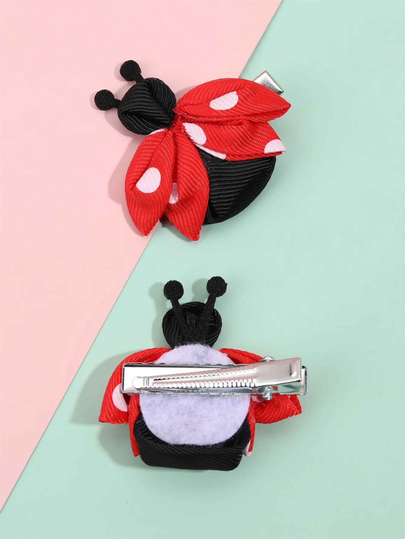 2pcs/set Red Ladybug Hair Clips for Girls Handmade Lovely Animal Hairpins Children DIY Barrettes Kids Kawaii Hair Accessories