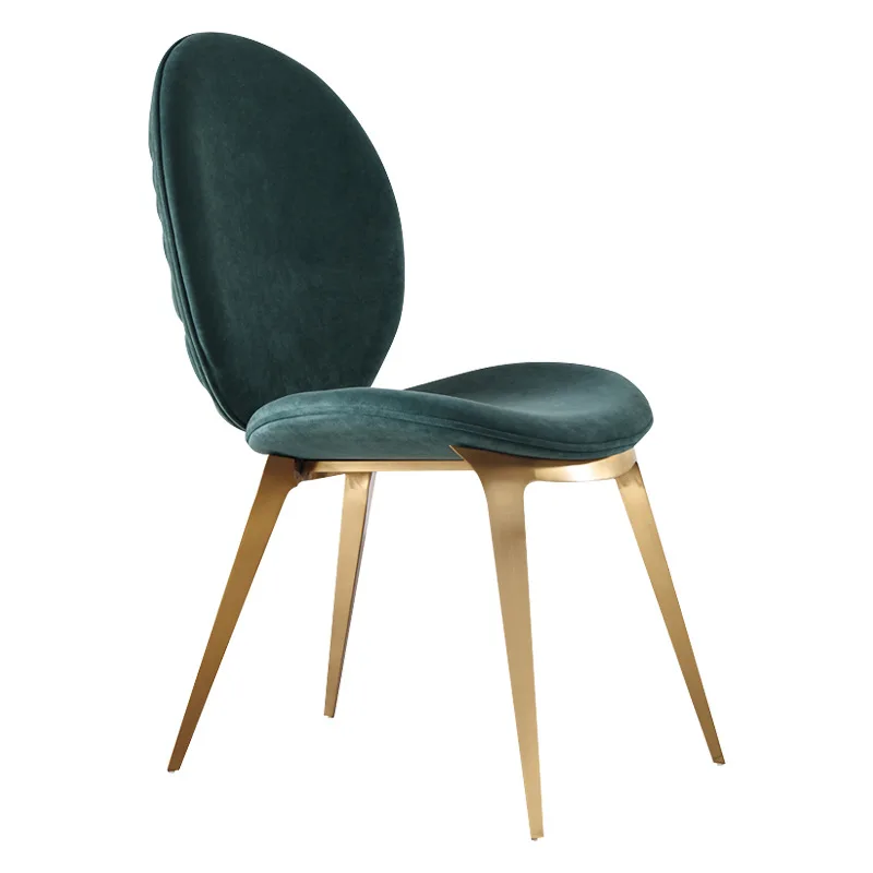 

Modern light luxury dining chair simple single backrest home study desk makeup chair living room designer metal chair
