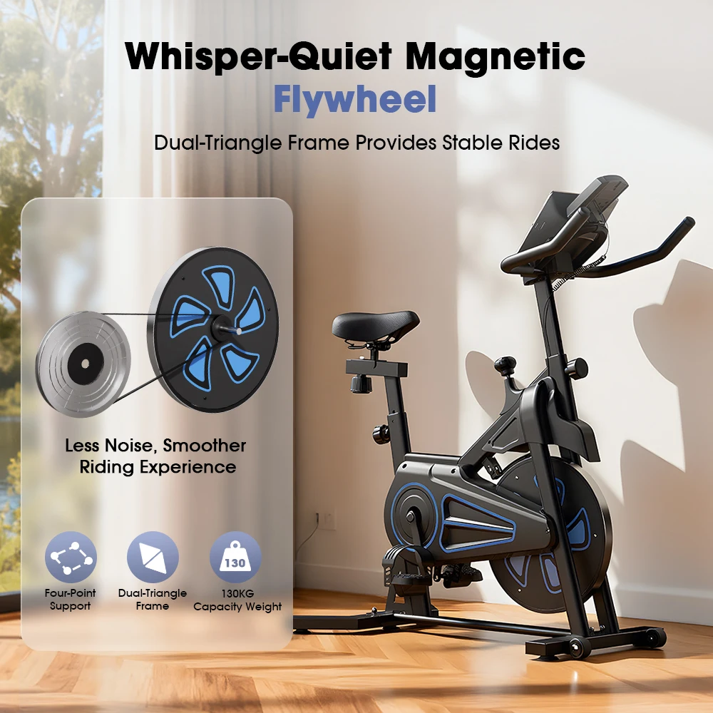 Formill QK116C Indoor-Fahrrad mit Magnetwiderstand, 12KG Schwungrad, 287lbs, 100-Stufen-Widerstand, LCD-Display, Leiser Riemenantrieb, Heim-Cardio – Detail 5