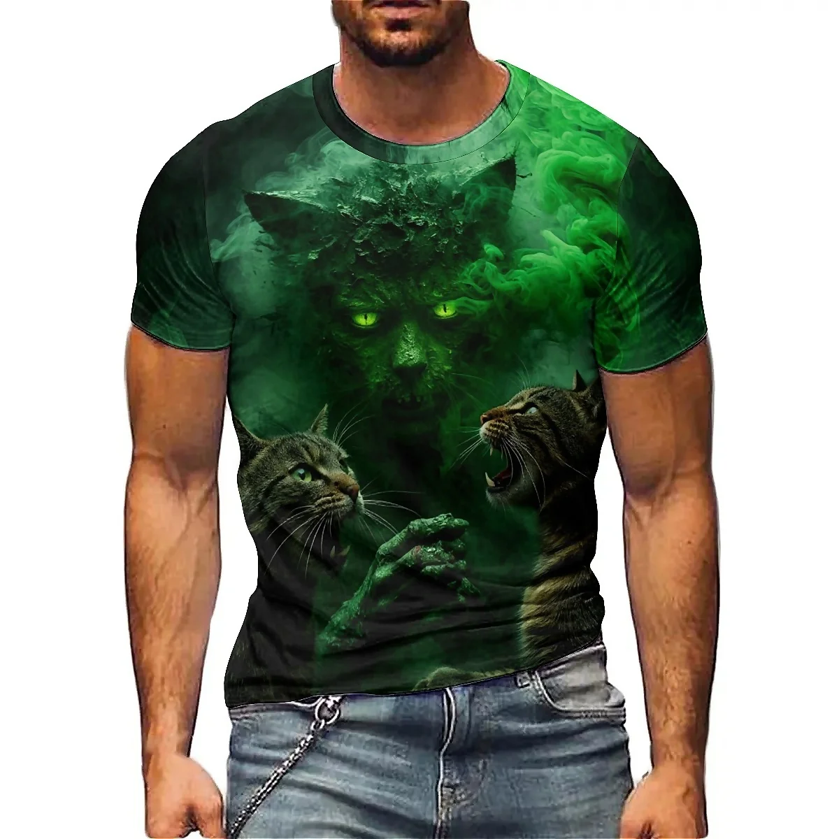 

2026 New Men's 3D Printed Short Sleeve T-Shirt - American Aesthetics, High-Quality Printing