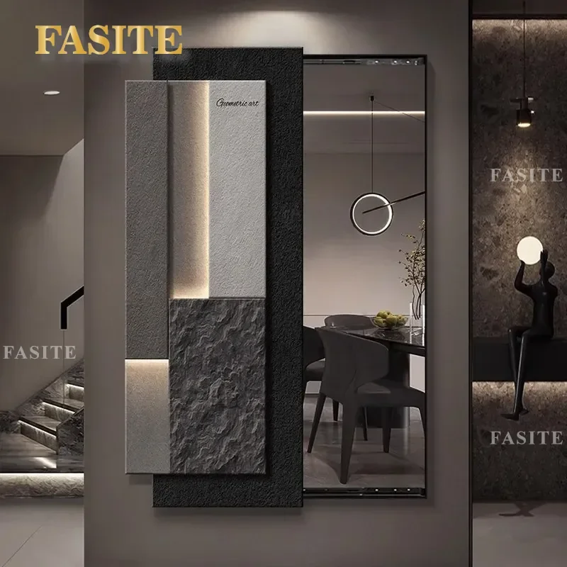 For Light Luxury High End Full Length Mirror Decorative Painting Hidden Push Pull Wall Art 2025 New Model Space Saving Home