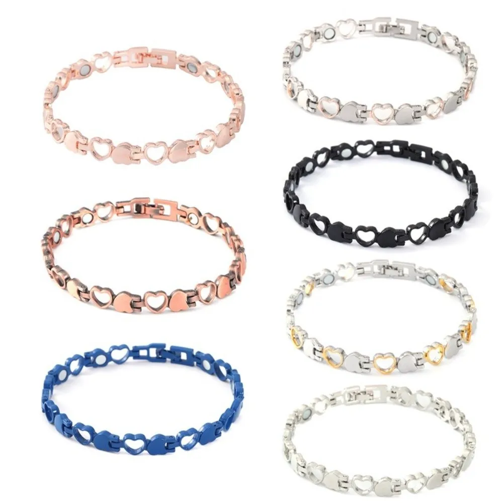 Modern Heart Shape Health Magnetic Bracelet Anti Radiation Magnetic Therapy Germanium Bangles Women Girls Bangle Birthday Gift